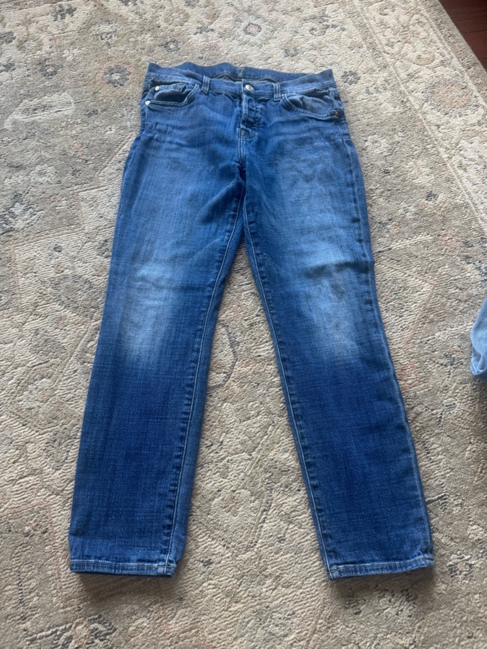 7 For All Mankind Women's Cropped Ankle Jeans - Medium Blue Wash